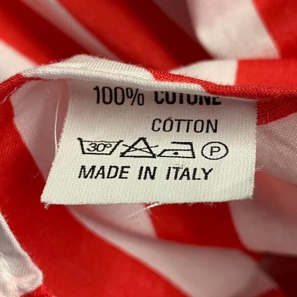 GIANMARCO VENTURI Vintage S Red White Stripe Cotton One Pocket Long Sleeve Shirt - Picture 7 of 7